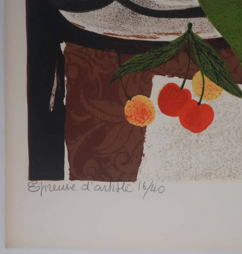 Yves Ganne: Tea Time, original signed lithograph