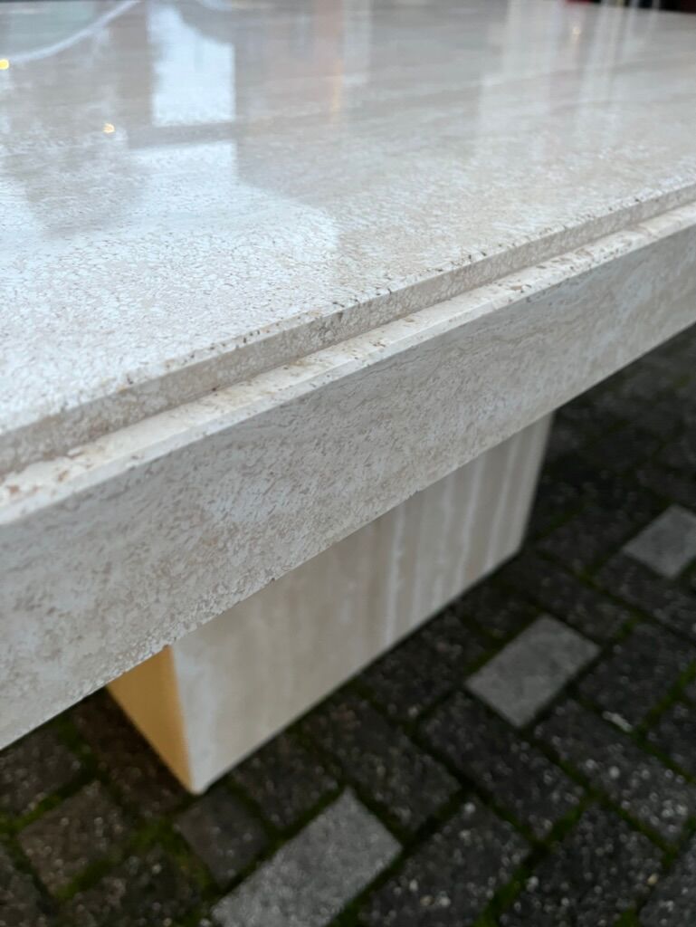 Vintage travertine dining table