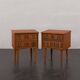 Mid-century teak bedside tables with rosewood inlays, Denmark 1960s