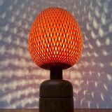 Vintage Scandinavian table lamp in bamboo and wood, 1970s.