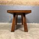 Table d'appoint brutaliste en chêne des années 70, table basse, banc