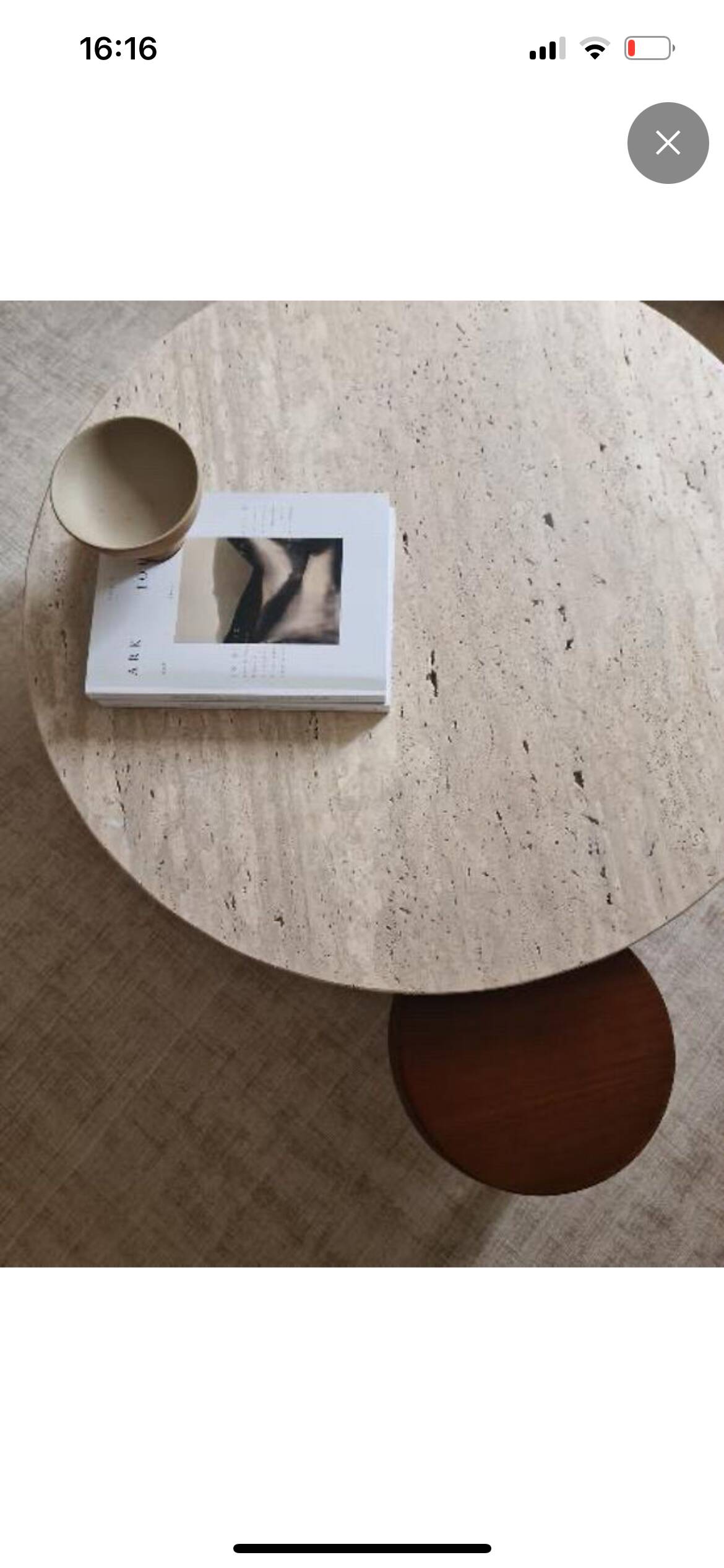 Omega Circular Coffee Table Natural Travertine - 80cm D