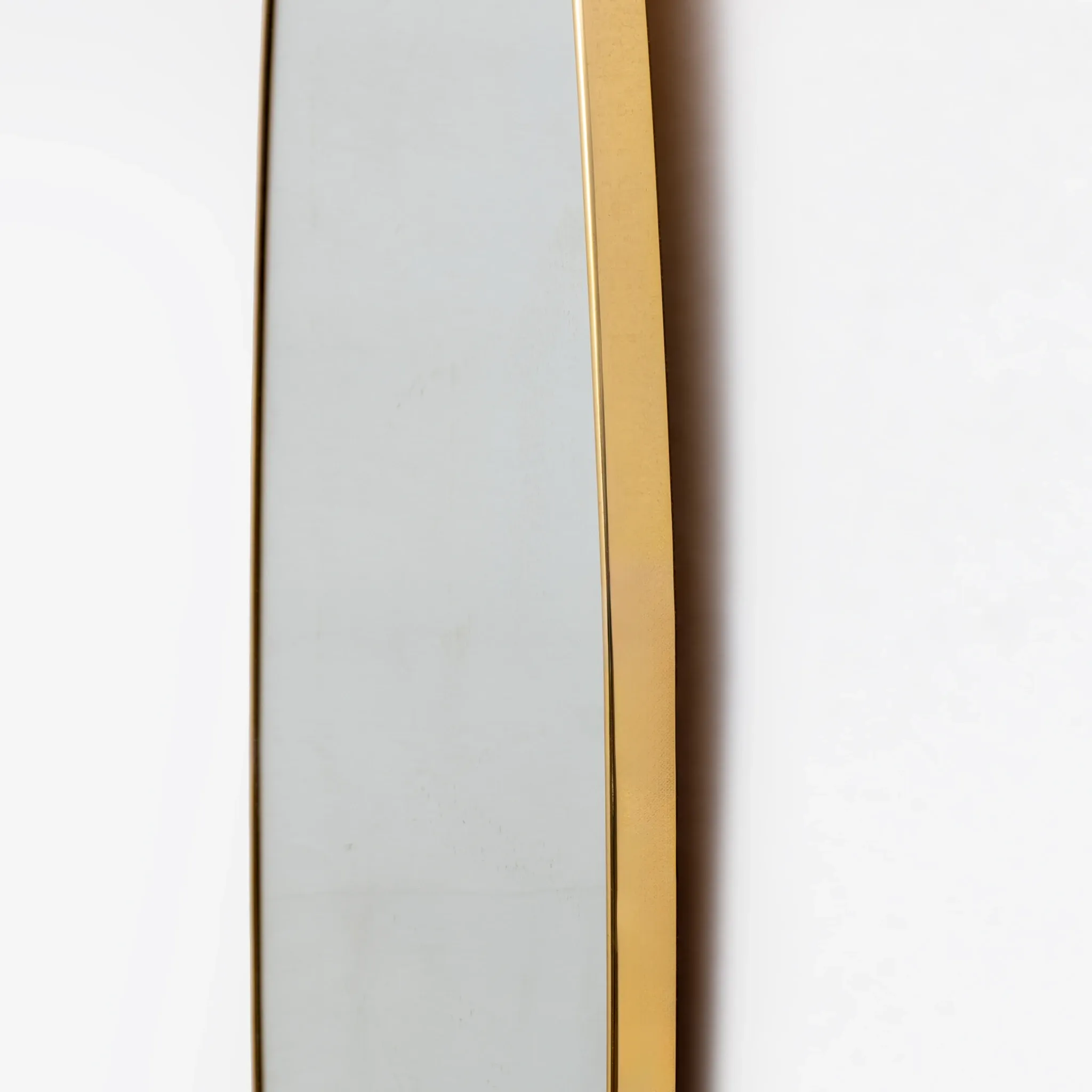 Attributed Gio Ponti Mid-century Modern Italian Brass Big Wall Mirror, 1950