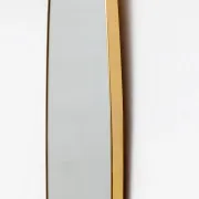 Attributed Gio Ponti Mid-century Modern Italian Brass Big Wall Mirror, 1950