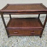 Vintage rattan storage unit