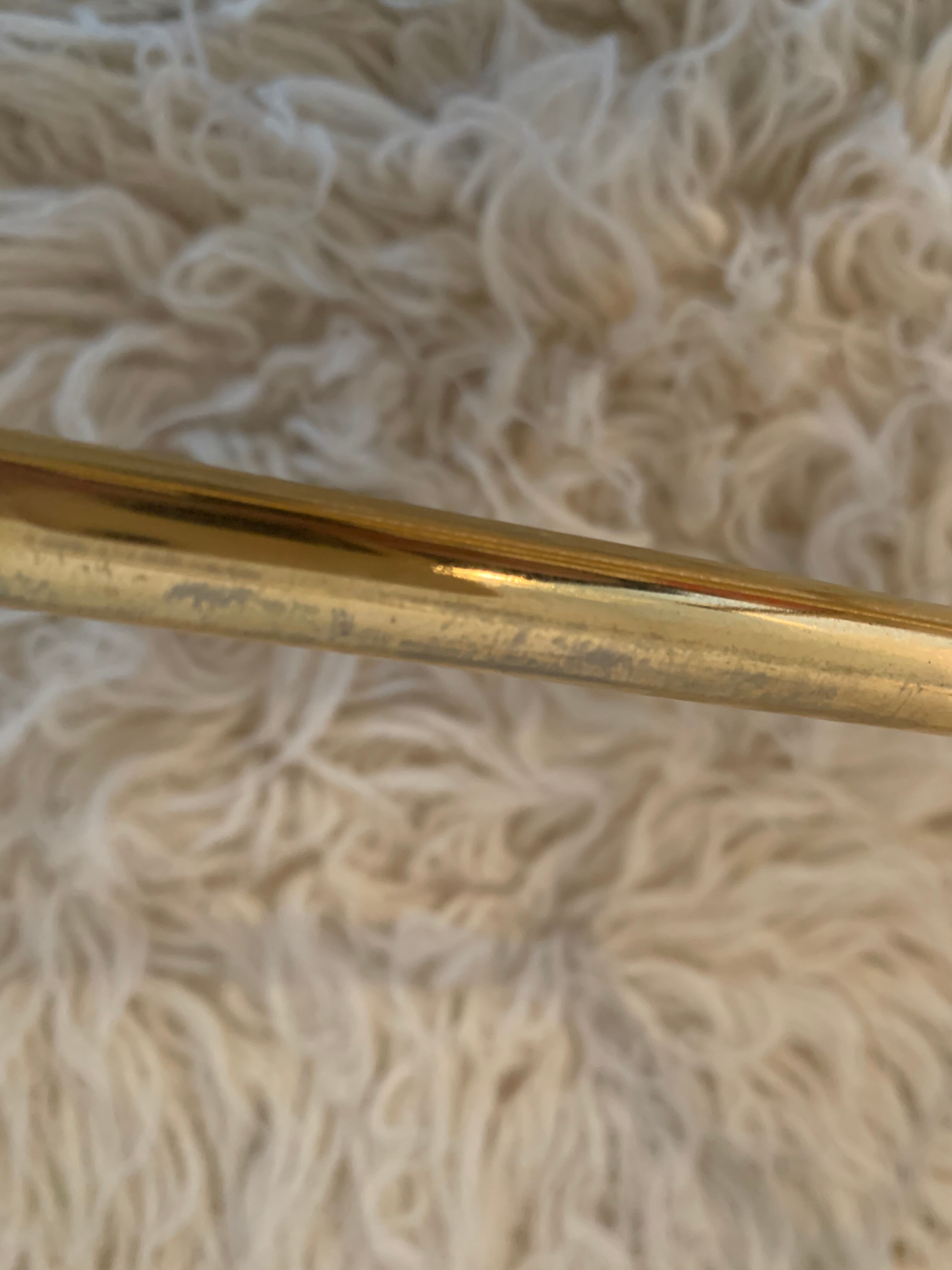 Table coffee glass and gold metal 1980