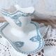 Rare and very pretty old Longwy St Cyr SFNGR sauce boat, France