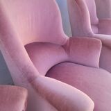 Série de 4 Fauteuils crapauds en velours ancien 1930s