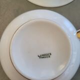 Set of 4 tea or coffee cups in Limoges porcelain