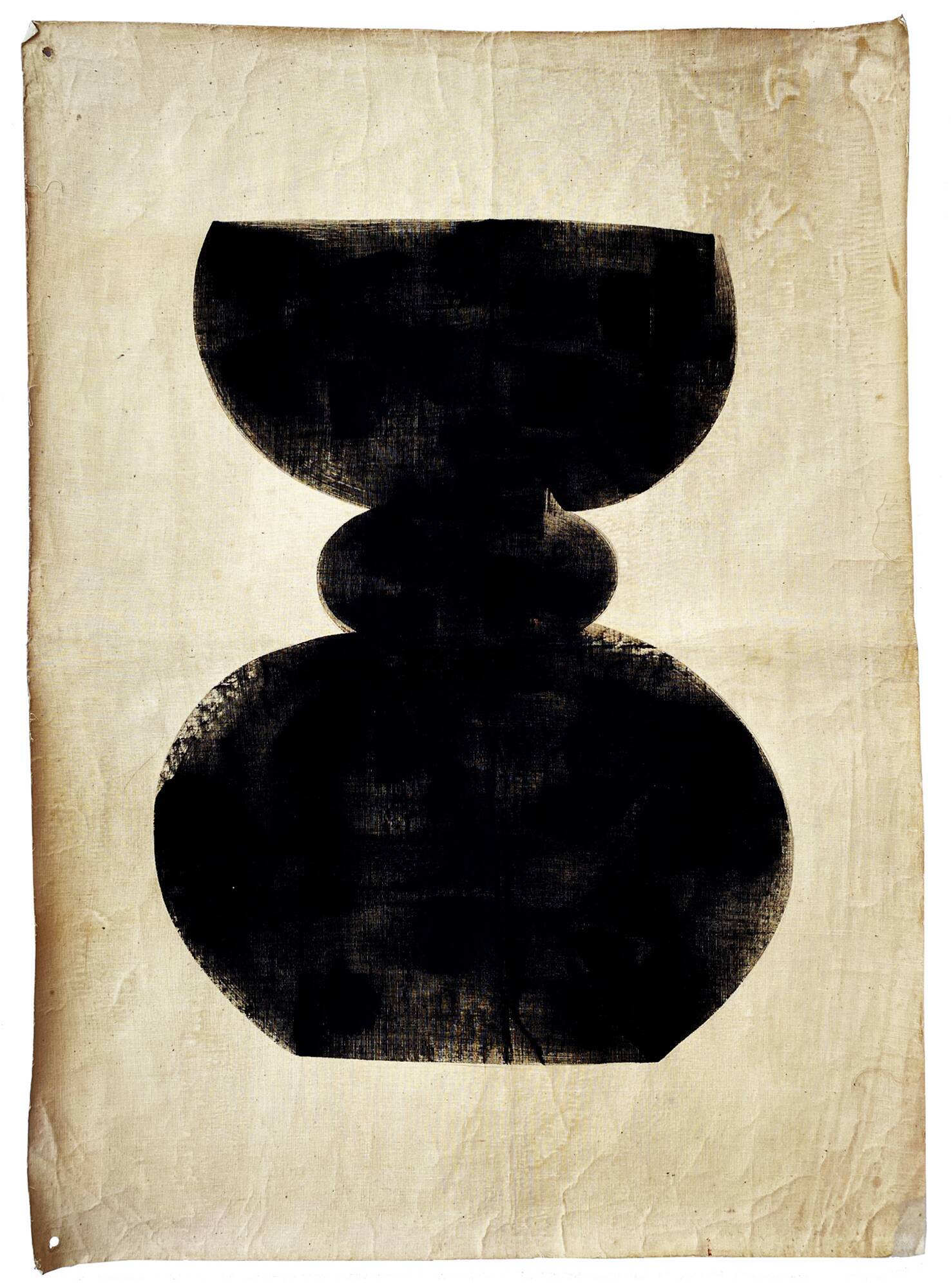 "Forms 03" Painting on Vintage Cotton