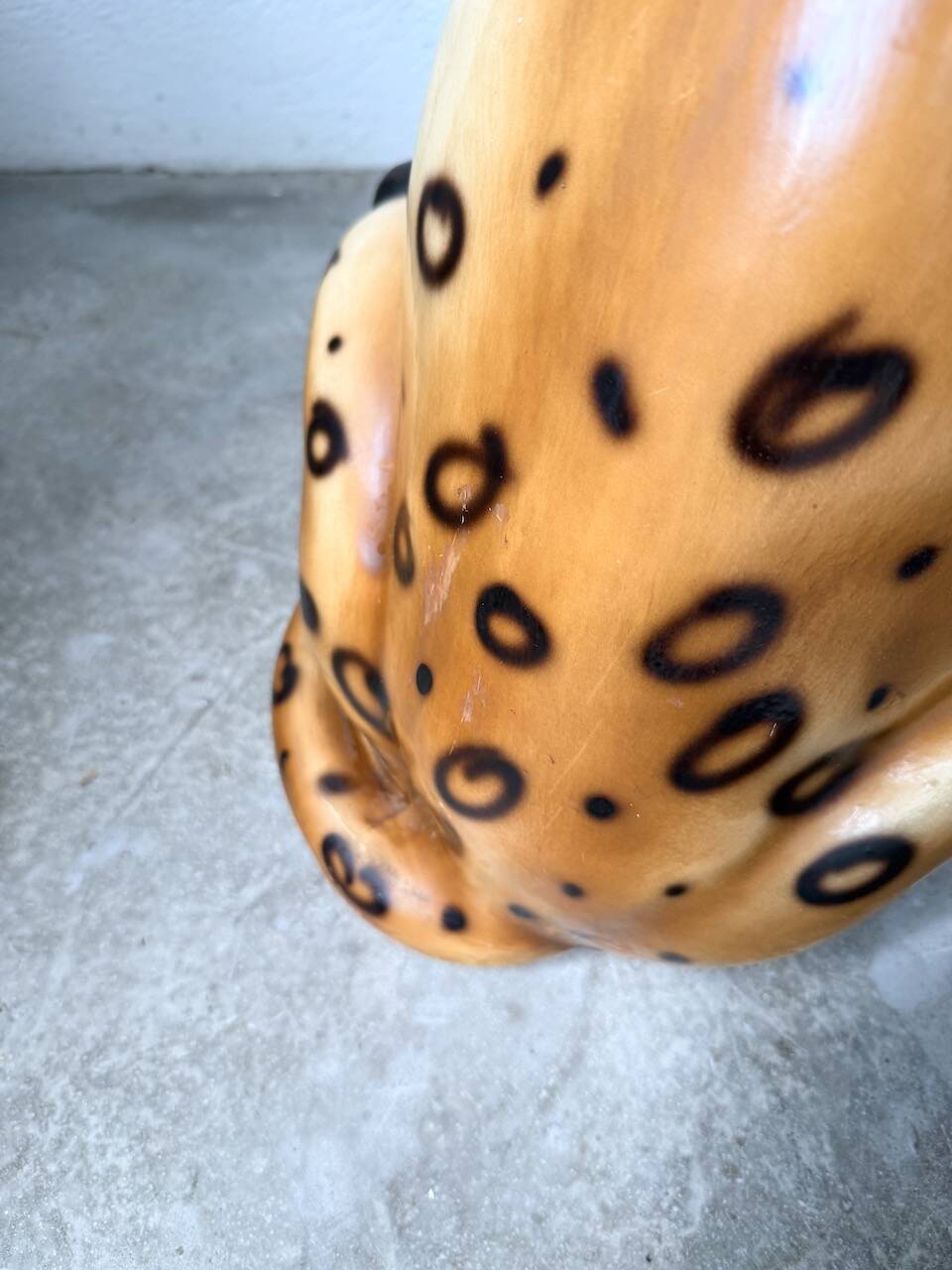 XL Italian ceramic leopard sculpture statue 1970