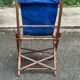 Chaise pliante en en bois massif et tissu bleu