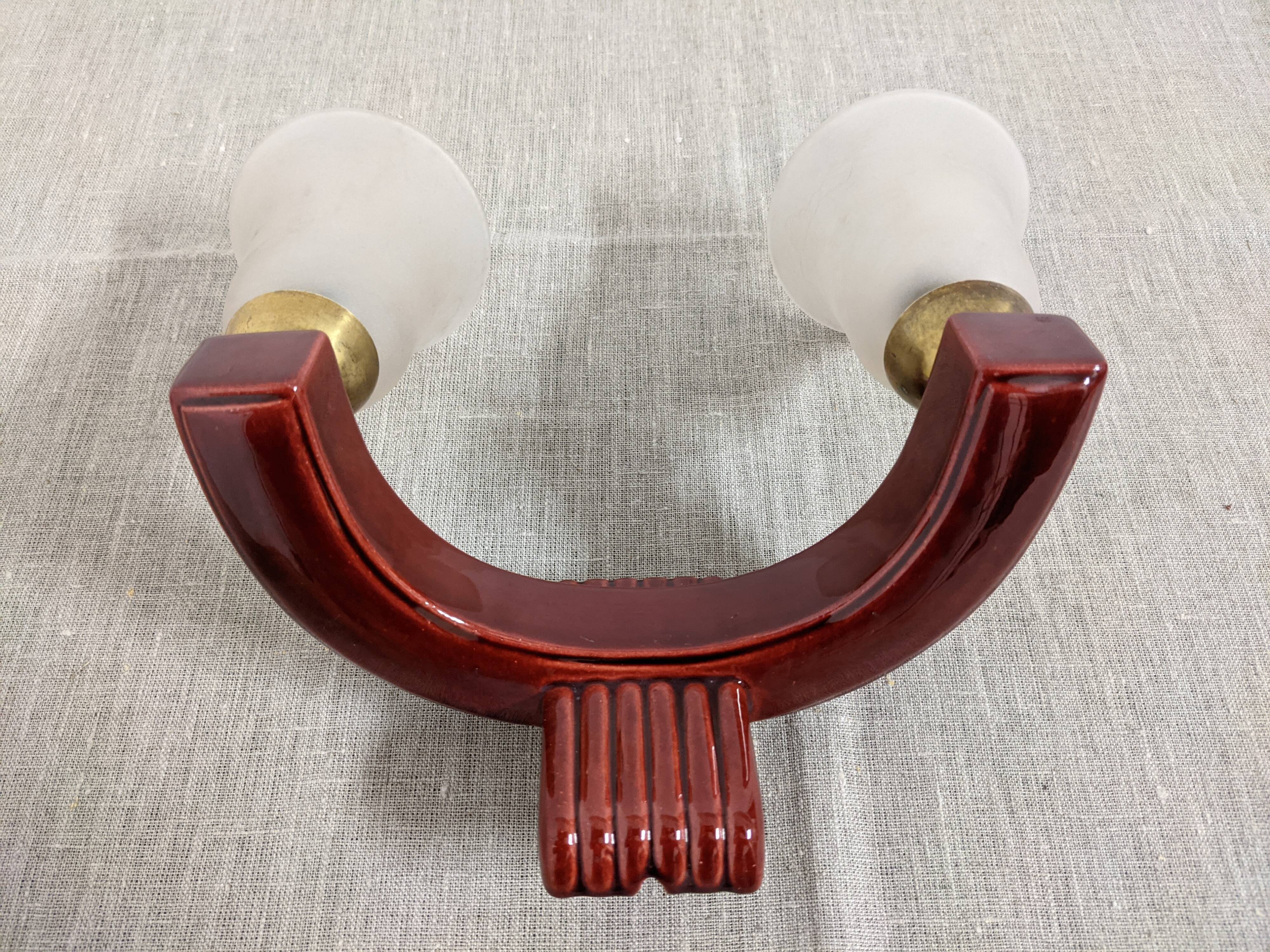 Ceramic art deco style applique