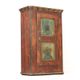 Antique Rustic Farmhouse Folk Art Painted Bridal Cabinet 1860