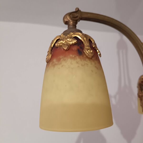 Lustre Art déco en pâte de verre
