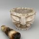 Pharmacy mortar and pestle in alabaster China man's face
