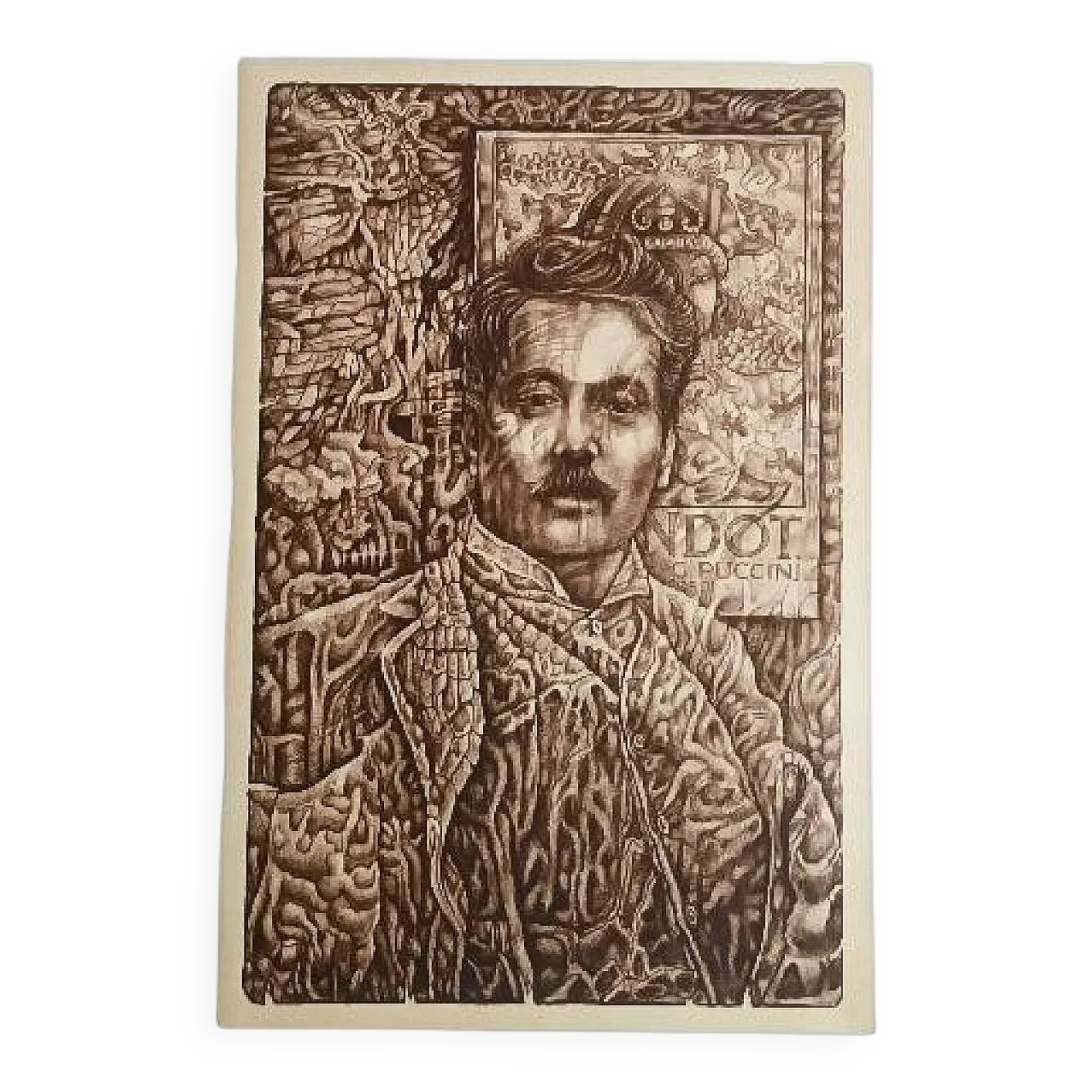 Portrait of Puccini, lithograph, late 20th century