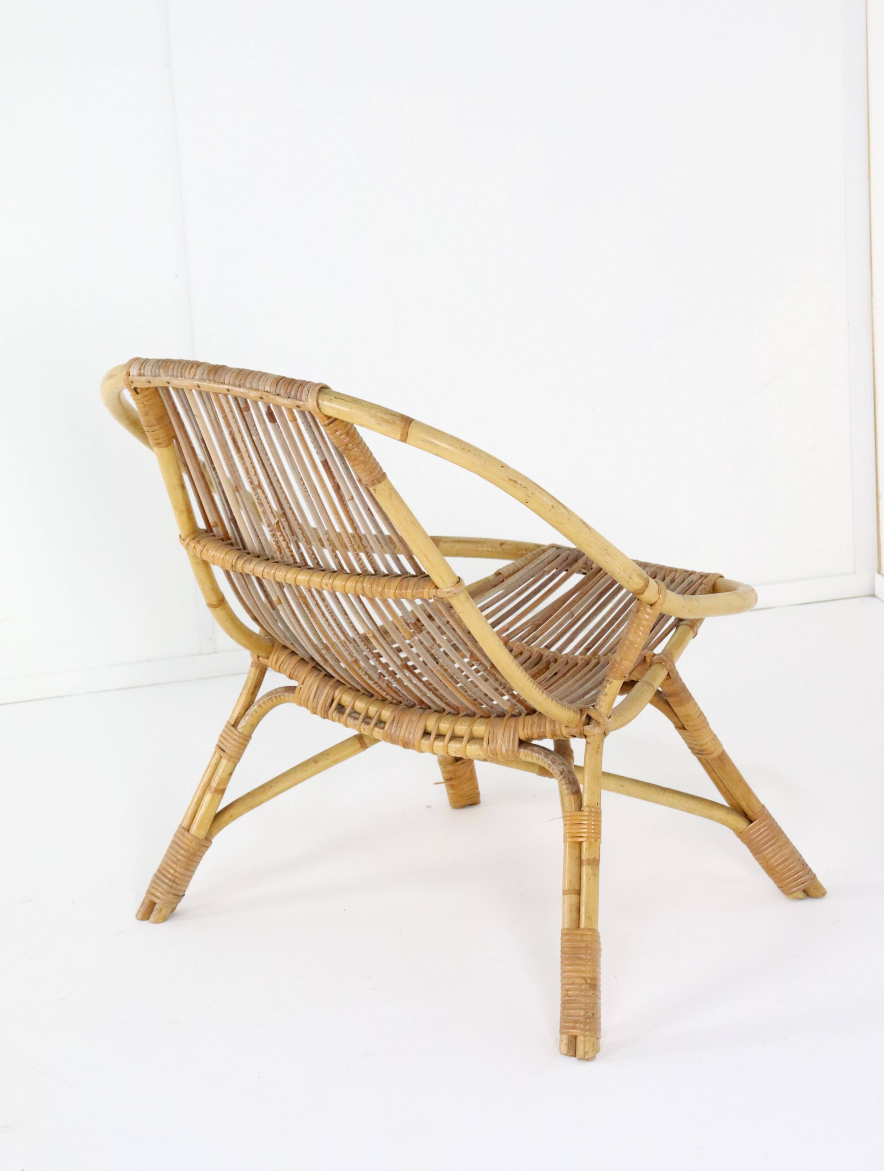 vintage jaren '60 - Rotan stoel 'Neerlon'