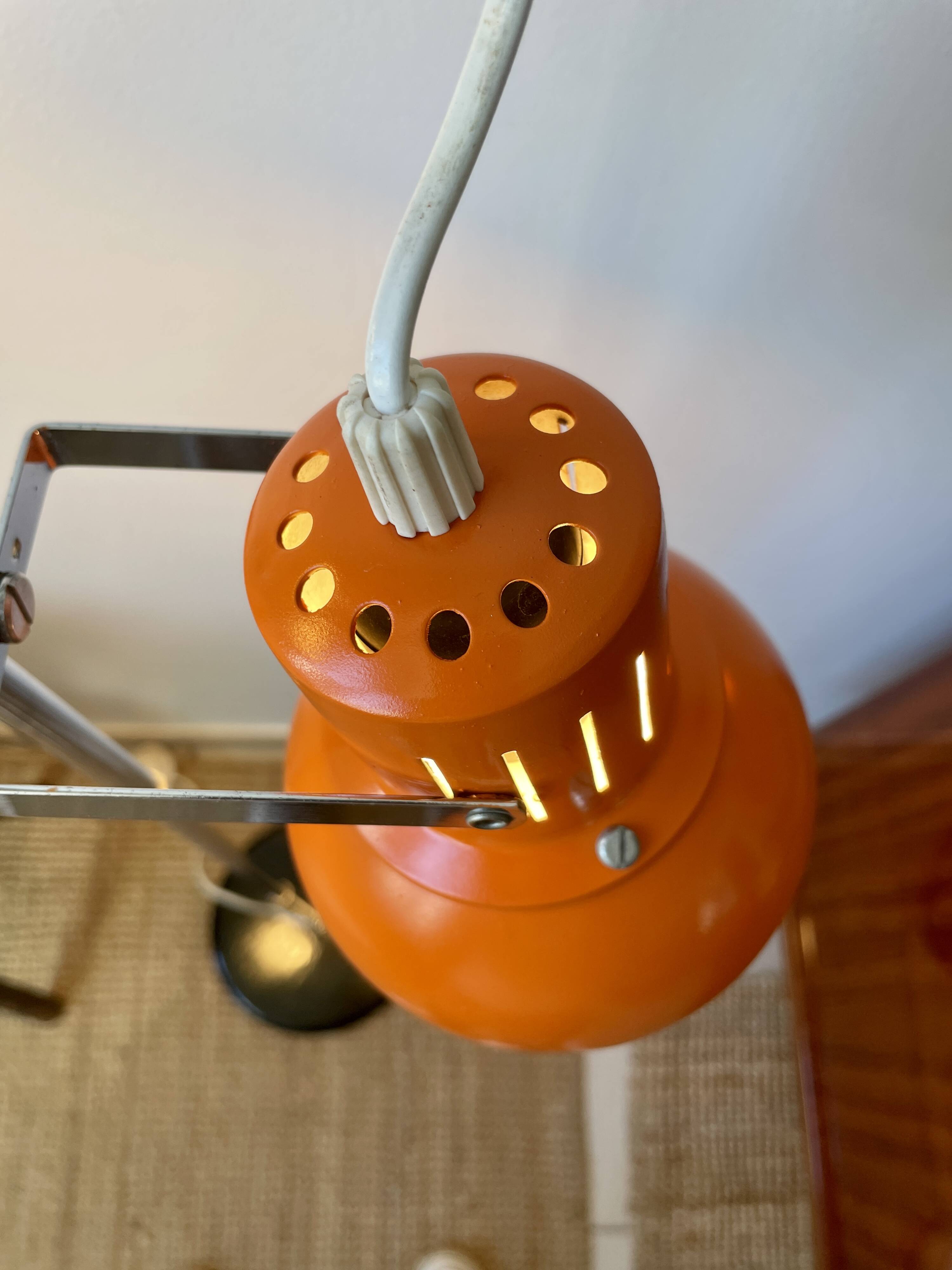 Lampadaire eyeball orange années 70