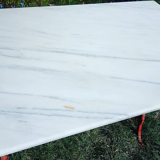 Marble and cast iron bistro table