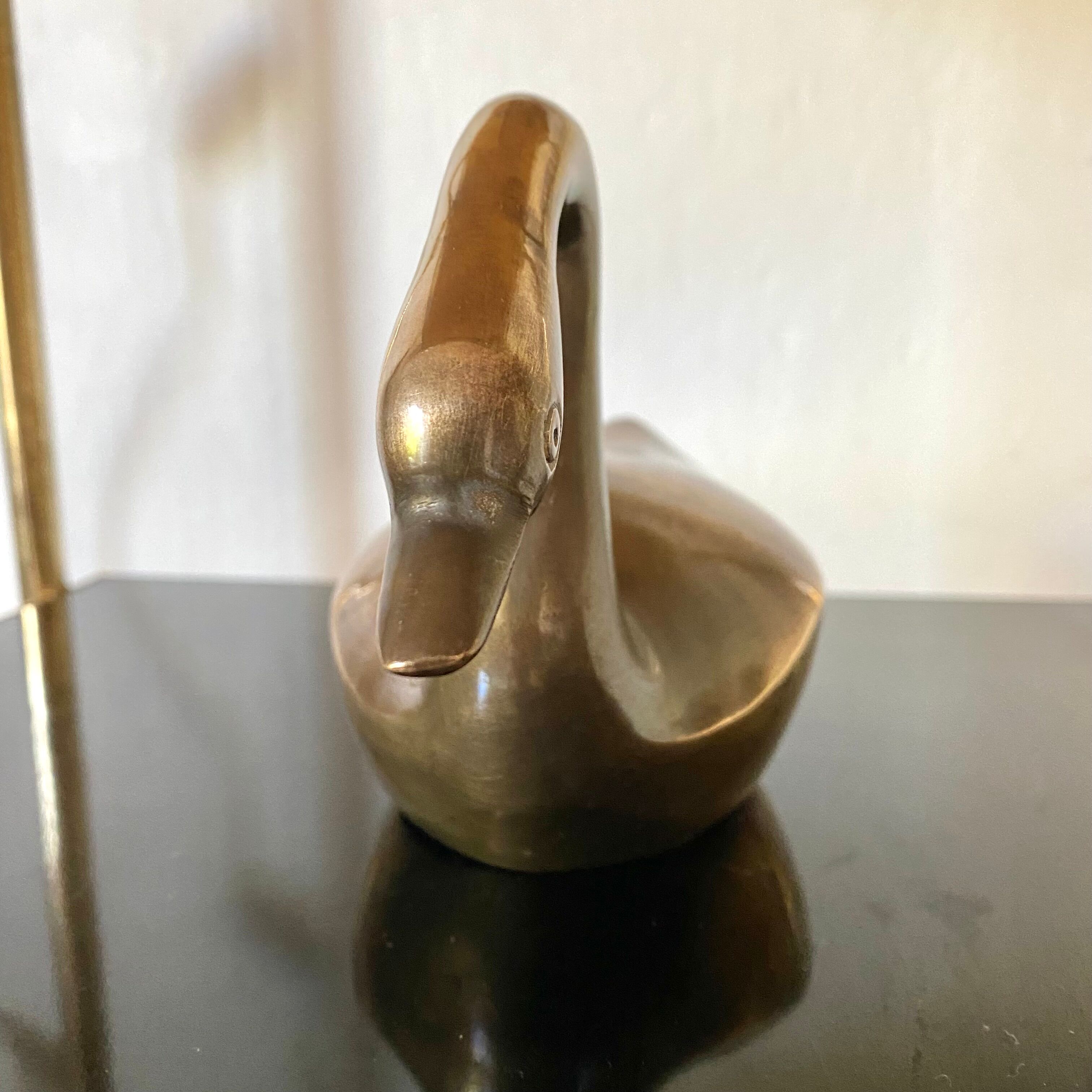Vintage brass swan