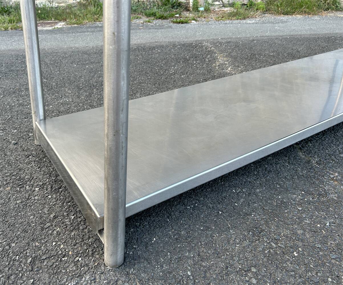 Professional double-top stainless steel table