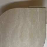 Travertine eye-shaped coffee table
