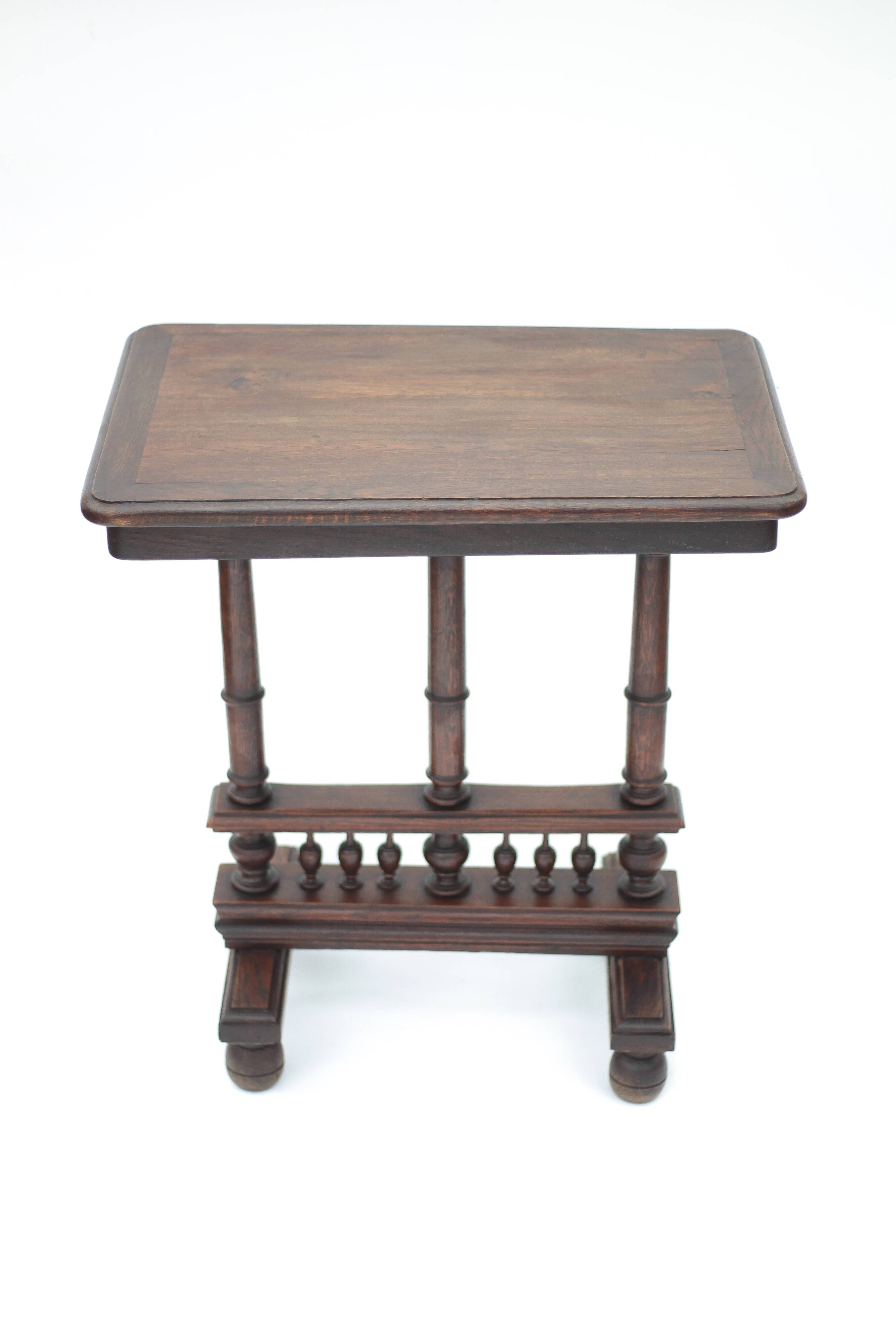 Renaissance-style wooden table or console, antique furniture, side table.