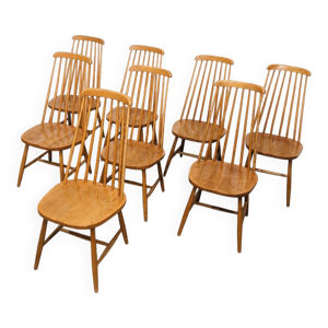 Série de 8 chaises vintage - scandinaves