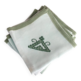 8 serviettes anciennes brodées main - 38x38 cm - Coton