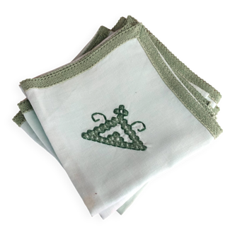 8 vintage hand-embroidered napkins - 38x38 cm - Cotton