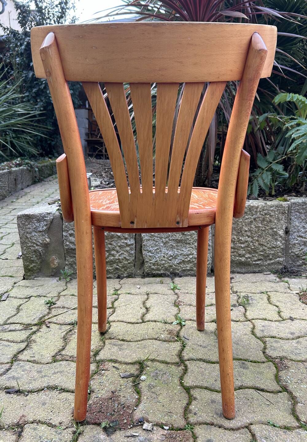 Set of 5 brasserie, bistro chairs, in their original condition, vintage, 1960s