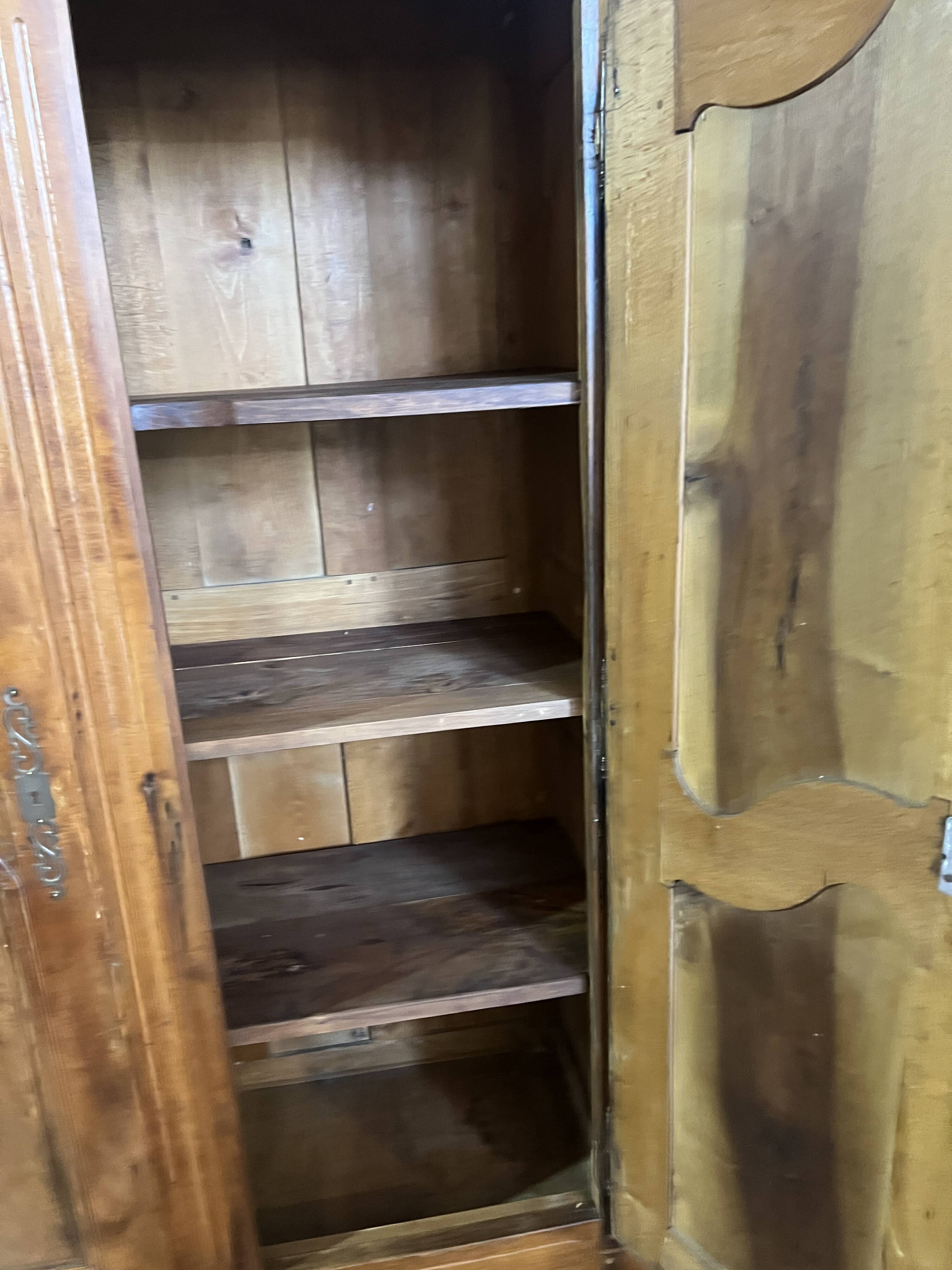 Transition style 2-door wardrobe in natural wood, 19th century