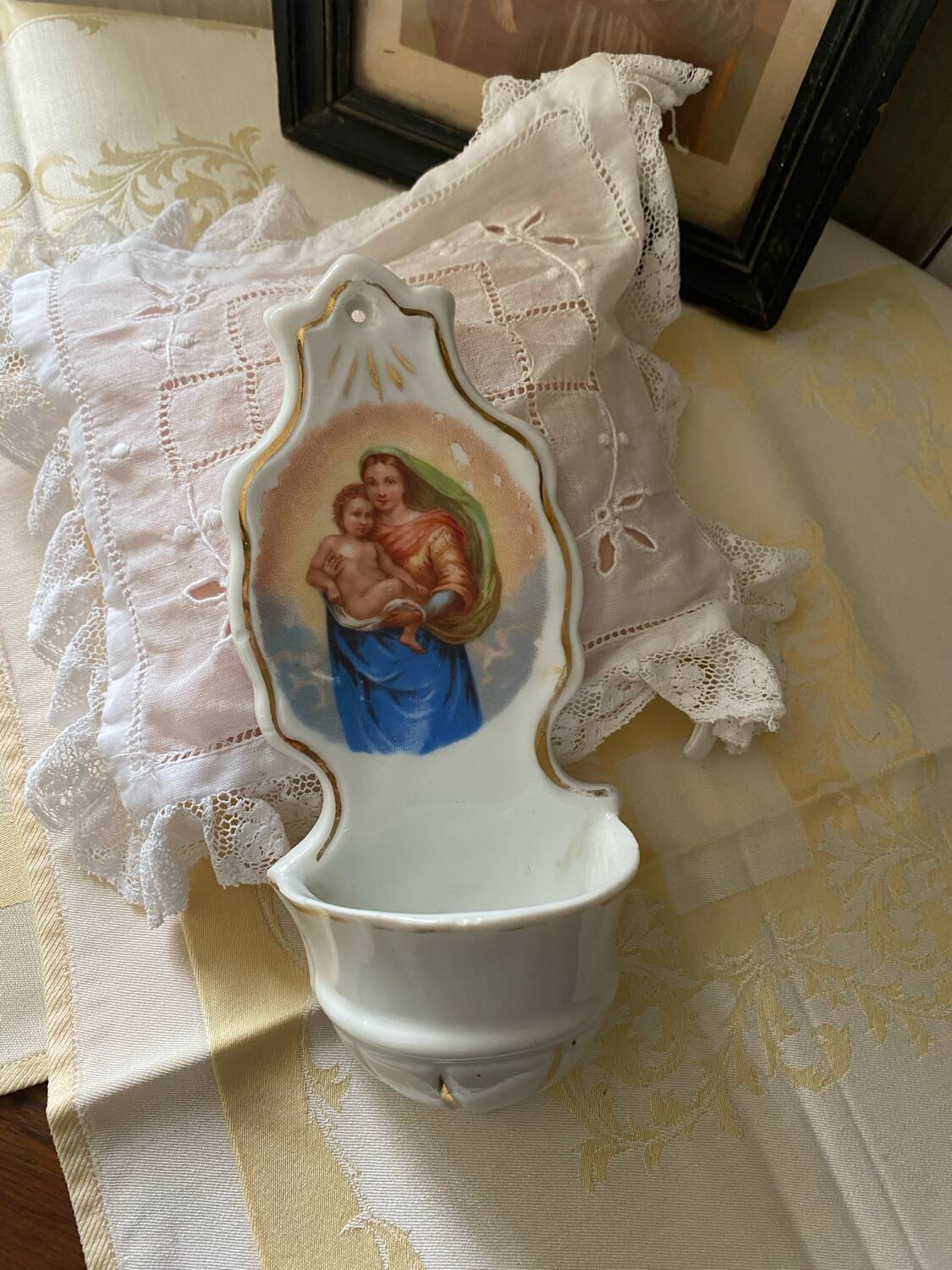 Paris porcelain stoup 19th century