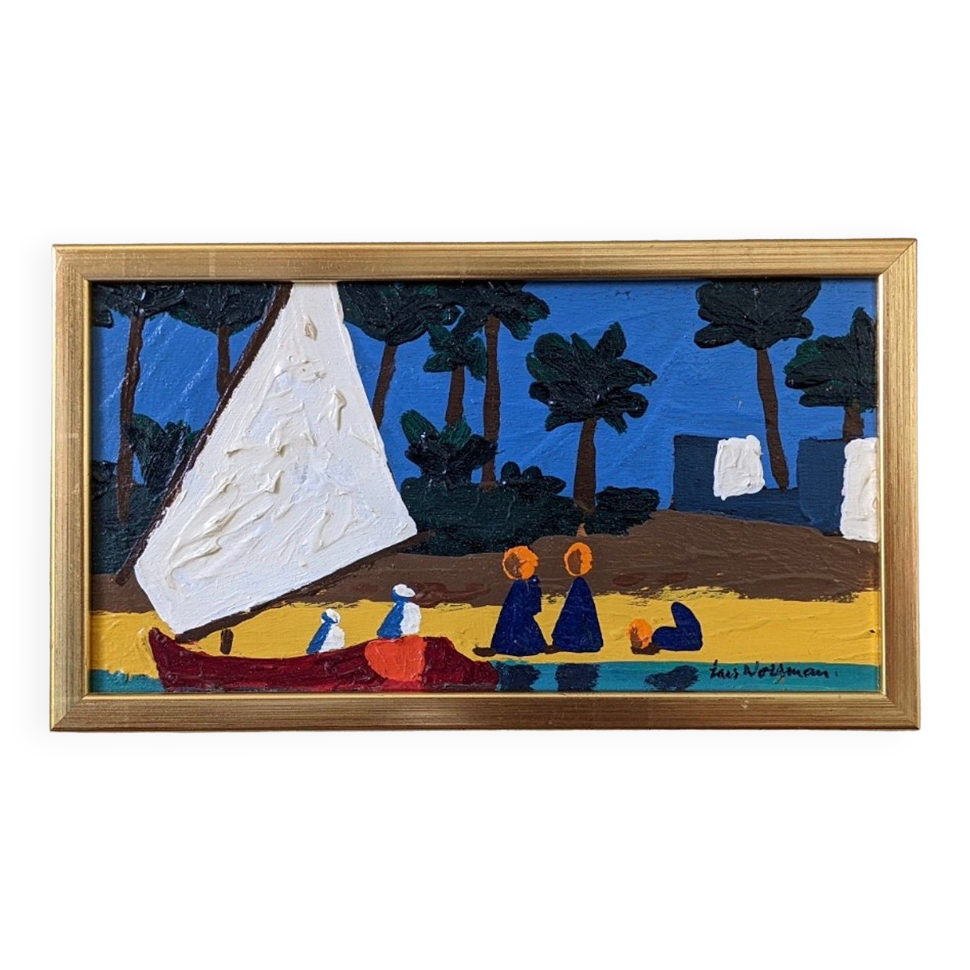 Mid-century swedish oil painting