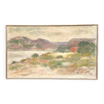 Large Original Swedish Oil on Canvas – "Early Morning" by Gunnel Forssell – Signed – Vintage and Framed – 83 × 50 cm (32.7" × 19.7")