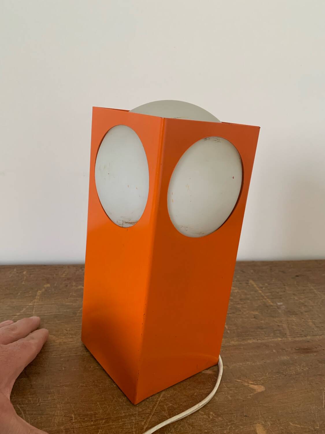 Orange Lamp Vintage Design Circa 1970 Space Age