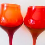 2 verres faits à la main par le professeur Zbigniew Horbowy
