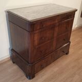 Commode italienne à quatre tiroirs en noyer de la fin du XIXe siècle