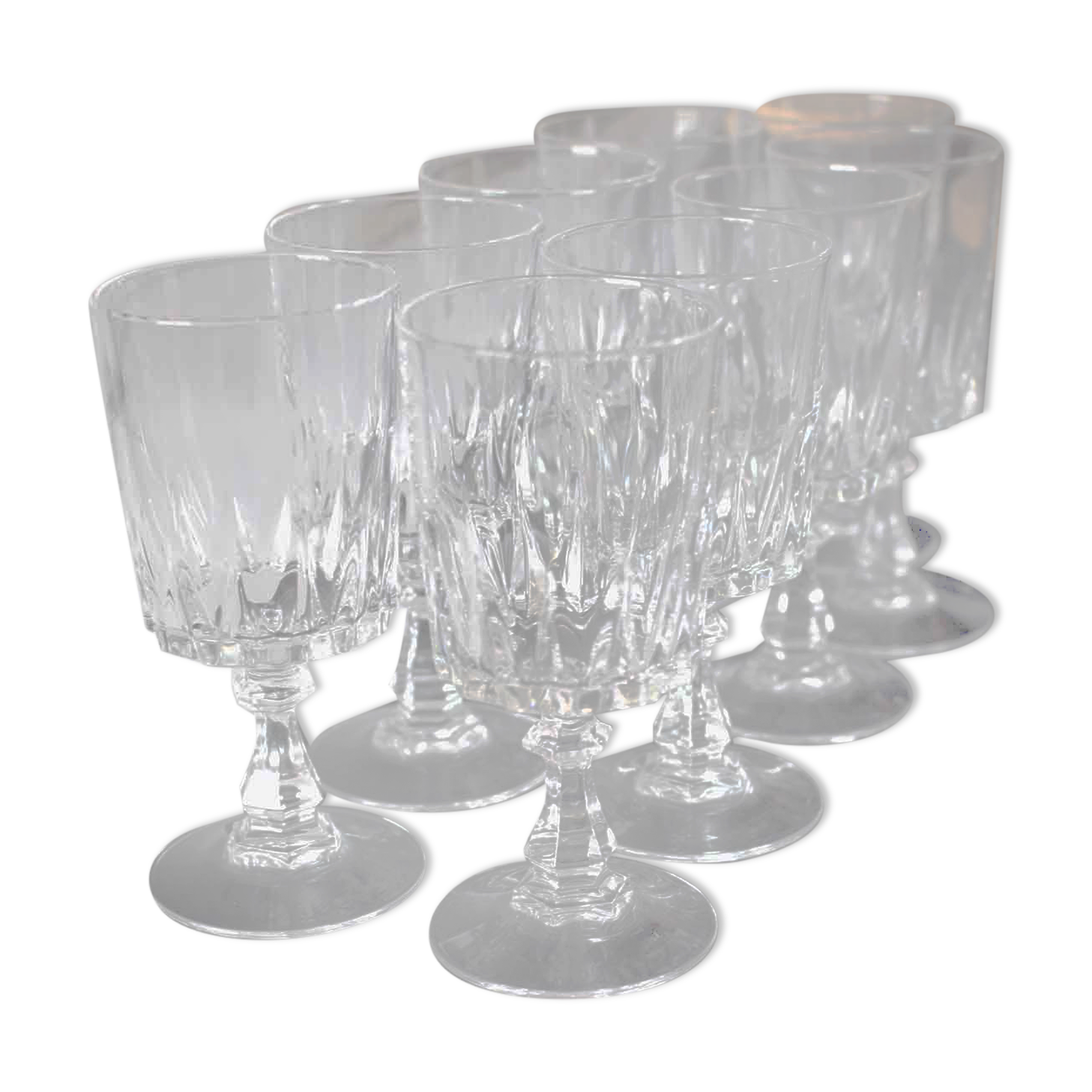 11 verres à liqueur en cristal d'Arques