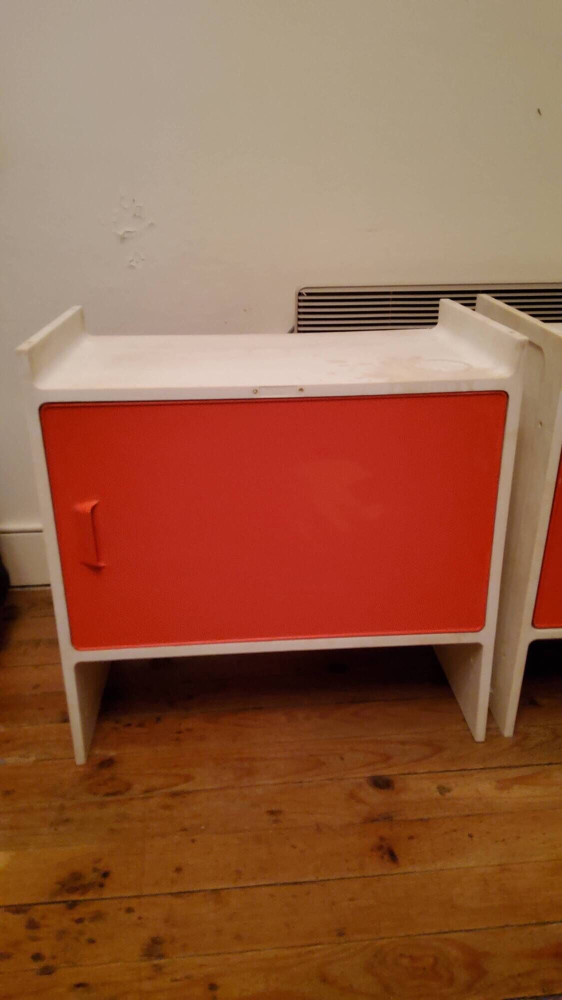 Set of 2 storage elements by E. Fermigier mobilier de France publisher 1970