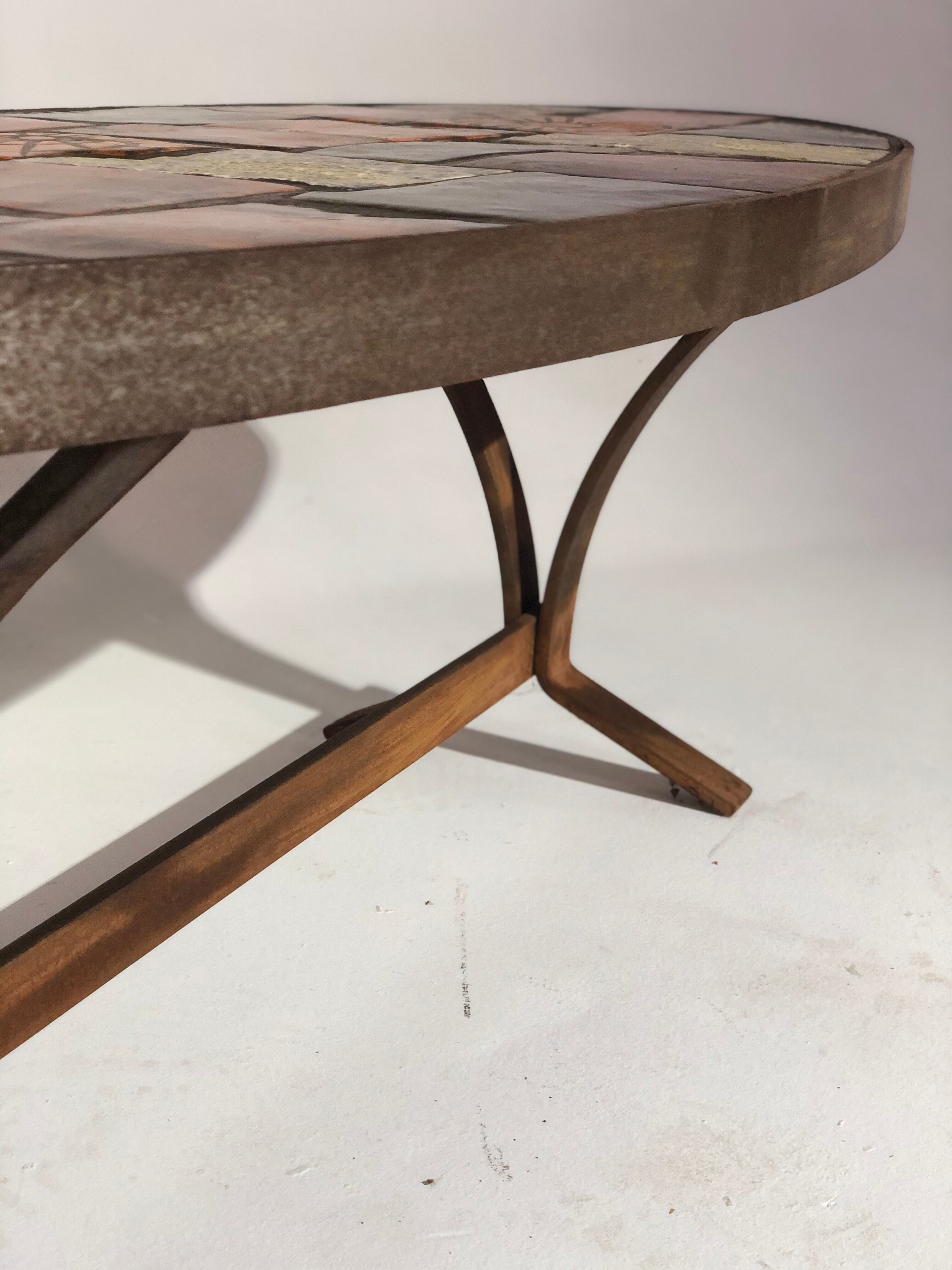 Ceramic and metal coffee table - 1960