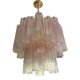 Venini-Style Pink Murano Glass Tronchi Chandelier – Italian Art Lighting