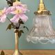 Suspension tulipe vintage en verre holophane