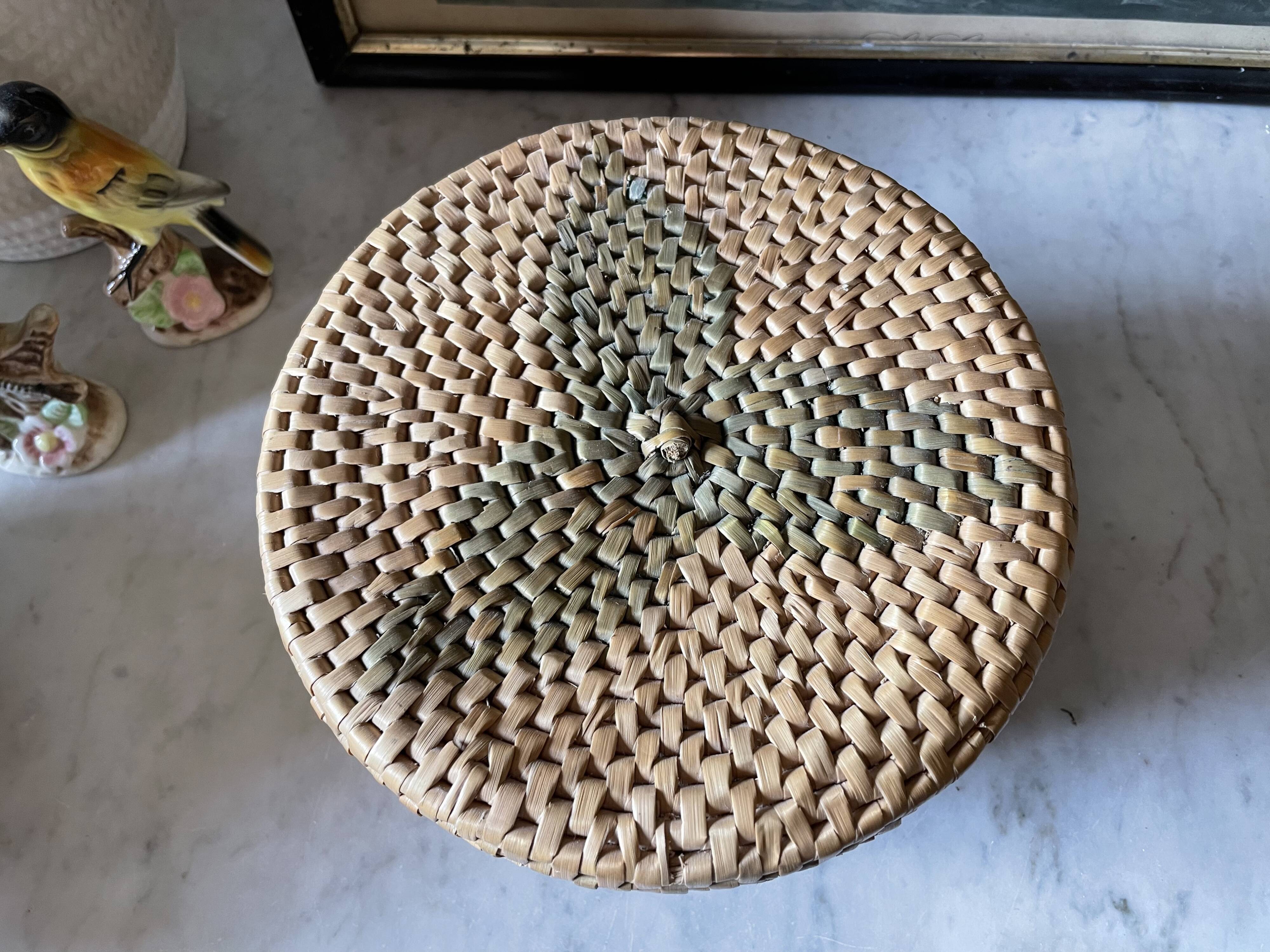 African vintage wicker box