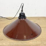 Industrial Dark Red Enamel Factory Pendant Lamp, 1960s