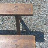 Pair of nineteenth century farmhouse table benches 251cm