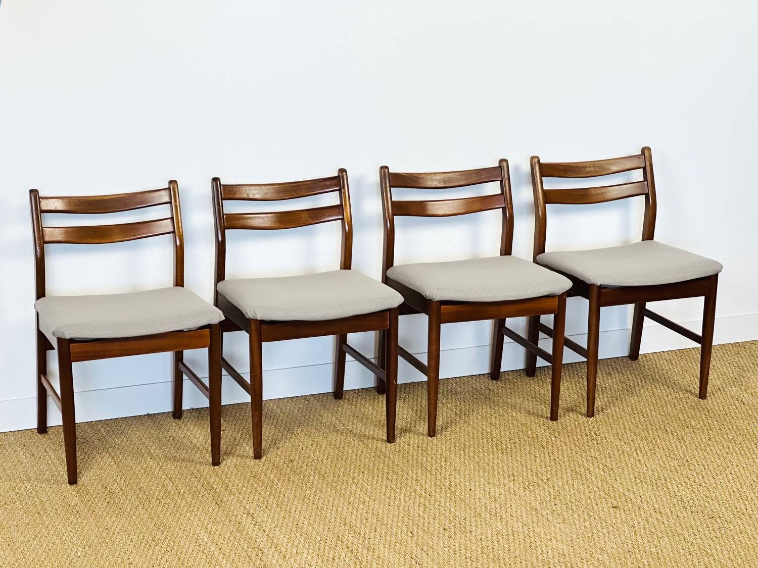 4 Scandinavian teak chairs 1960