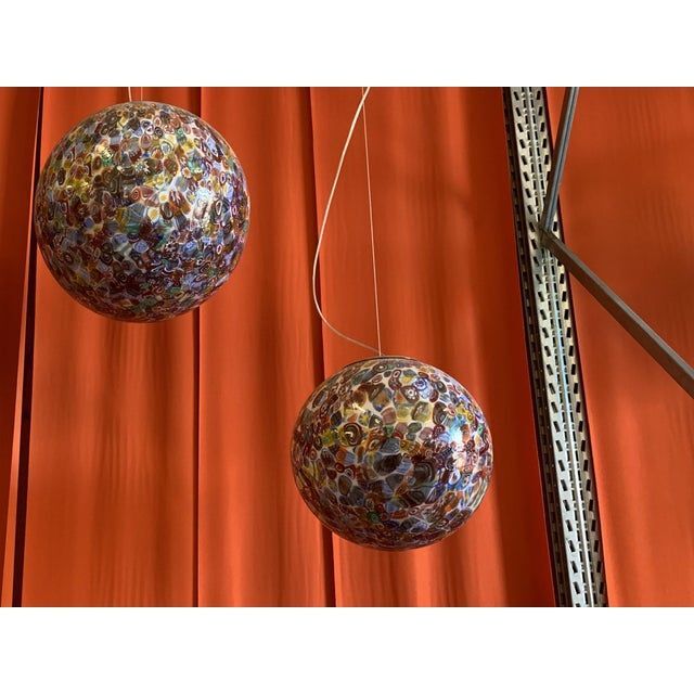 Murrine multicolors sphere in murano style glass