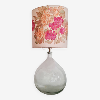 Dame Jeanne lamp with flower shade